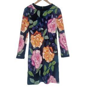 Eliza J Floral Long Sleeve Dress Classic Colorful Dressy Career Office Pretty 6